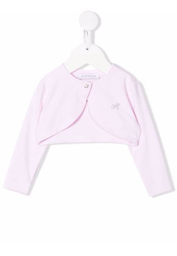 Monnalisa Cardigan mit Logo-Applikation - Rosa