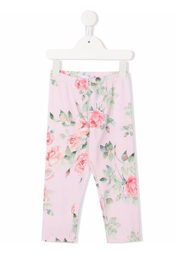 Monnalisa Leggings mit Blumen-Print - Rosa