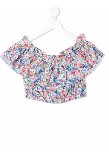 Monnalisa Bluse mit Blumen-Print - Rosa