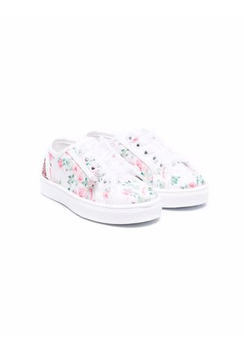 Monnalisa Sneakers mit Blumen-Print - Weiß