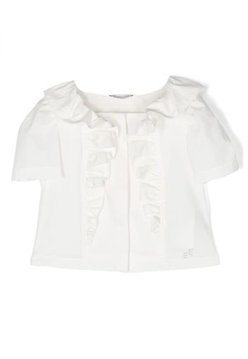 Monnalisa cotton ruffled top - Weiß