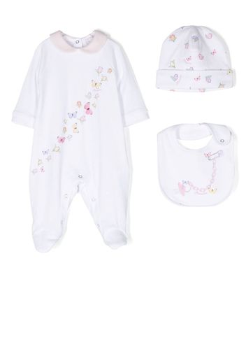 Monnalisa butterfly-print babygrow set - Weiß