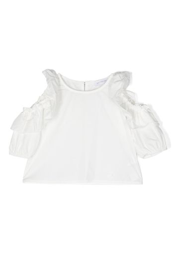 Monnalisa ruffle-detail blouse - Weiß