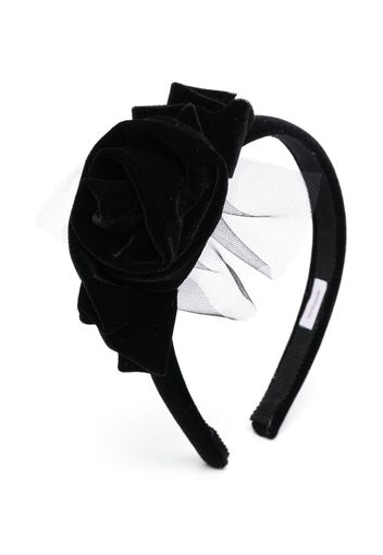 Monnalisa floral-appliqué headband - Schwarz