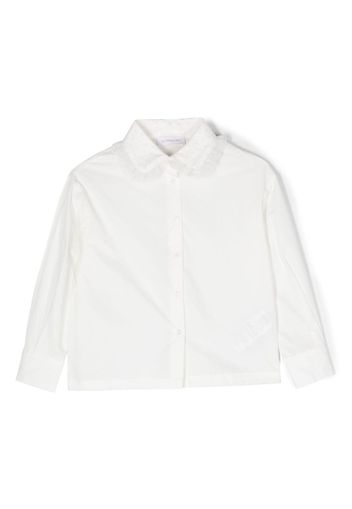 Monnalisa tulle-collar cropped shirt - Weiß