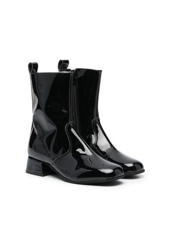 Monnalisa high-shine finish ankle boots - Schwarz