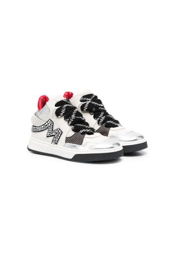 Monnalisa High-Top-Sneakers mit Logo-Patch - Weiß