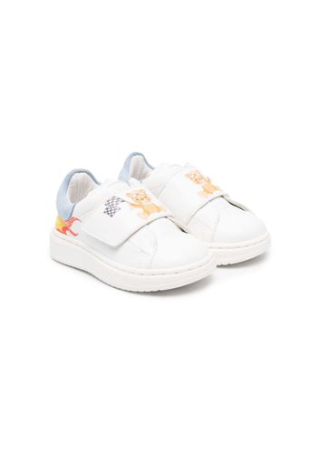 Monnalisa teddy-bear print touch-strap sneakers - Weiß