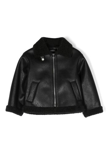 Monnalisa Jacke aus Faux-Leder - Schwarz