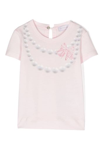 Monnalisa T-Shirt mit Halsketten-Print - Rosa