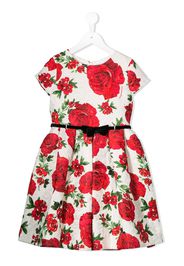 Monnalisa Kleid mit Blumen-Print - Weiß