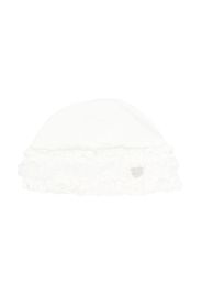 Monnalisa Gerüschte Mütze mit Logo - Weiß