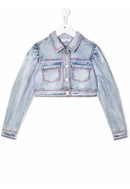 Monnalisa Jeansjacke mit Kristallen - Blau