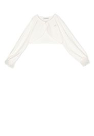 Monnalisa cropped embellished tulle-cuff cardigan - Weiß