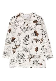 Monnalisa Bluse mit Blumen-Print - Weiß