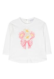 Monnalisa Langarmshirt mit Blumen-Print - Weiß