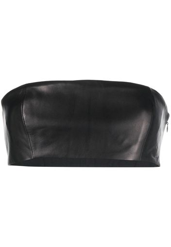 Mônot cropped leather strapless top - Schwarz