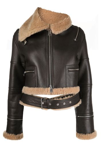 Monse cropped shearling jacket - Schwarz