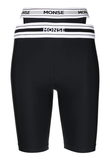 Monse cut-out logo waistband cycling shorts - Schwarz