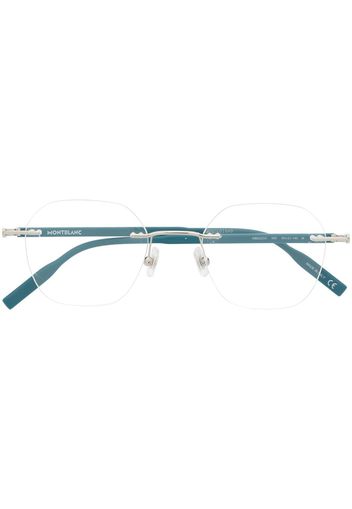 Montblanc rimless hexagon-frame glasses - Blau