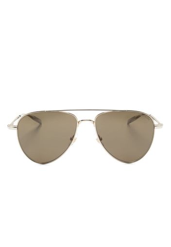 Montblanc logo-print round-frame sunglasses - Gold