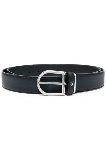 Montblanc engraved-logo detail belt - Blau