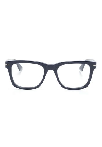 Montblanc Eckige Brille mit Logo-Schild - Blau