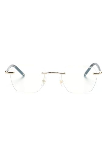 Montblanc Eckige Brille mit Logo-Schild - Schwarz