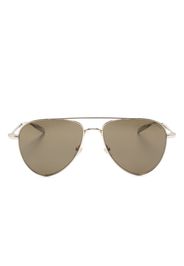 Montblanc logo-print round-frame sunglasses - Gold