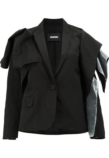 Moohong Drapierter Blazer mit Kontrasteinsätzen - Schwarz