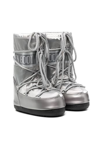 Moon Boot Kids Schneestiefel in Metallic-Optik - Silber