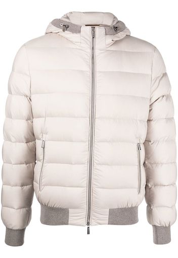 Moorer zip-up padded down jacket - Nude