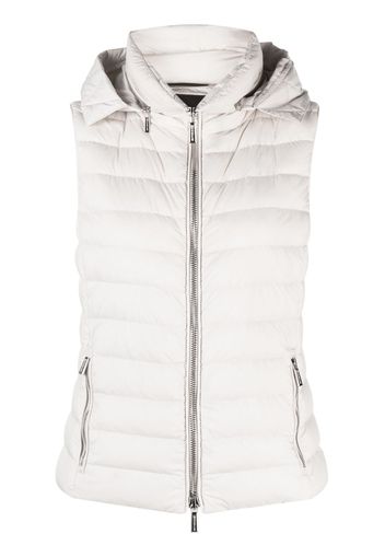 Moorer detachable-hood padded zip-up gilet - Nude