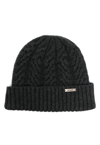 Moorer Beanie mit Logo-Schild - Grau