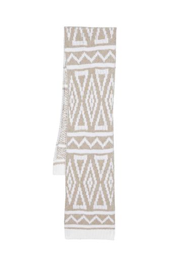 Moorer patterned-knit scarf - Nude