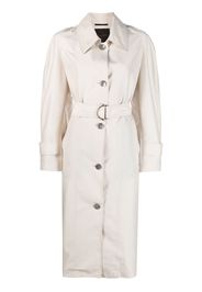 Moorer belted single-breasted-coat - Nude