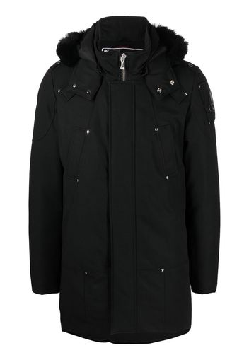 Moose Knuckles shearling collar parka coat - Schwarz