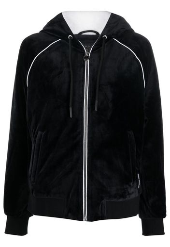 Moose Knuckles velvet zipped tracksuit jacket - Schwarz