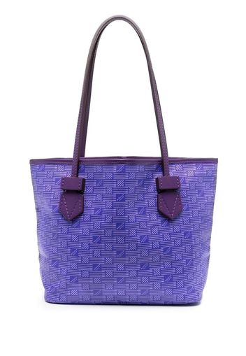 Moreau logo-print leather tote bag - Violett