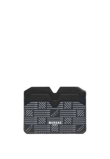 Moreau logo-print leather card holder - Schwarz