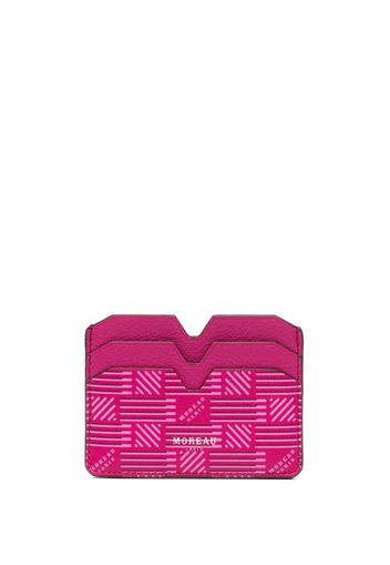 Moreau logo-print leather card holder - Rosa