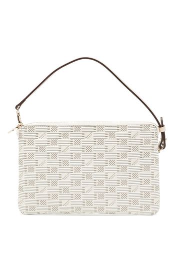 Moreau monogram-print clutch bag - Weiß