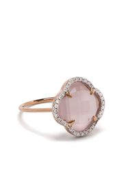 Morganne Bello 18kt rose gold Clover quartz diamond ring - Rosa