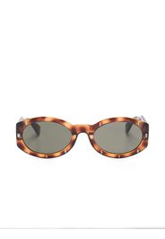 Moschino Eyewear tortoiseshell-effect oval-frame sunglasses - Braun