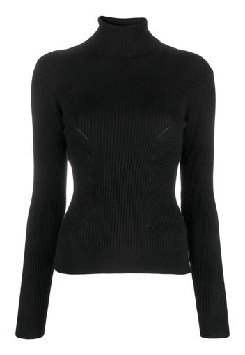 MOSCHINO JEANS ribbed-knit high-neck sweatshirt - Schwarz