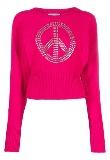 MOSCHINO JEANS rhinestone cropped jumper - Rosa