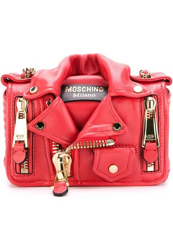 Moschino Umhängetasche mit Bikerjackendesign - Rot