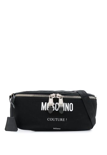 Moschino Gürteltasche mit Logo-Print - Schwarz