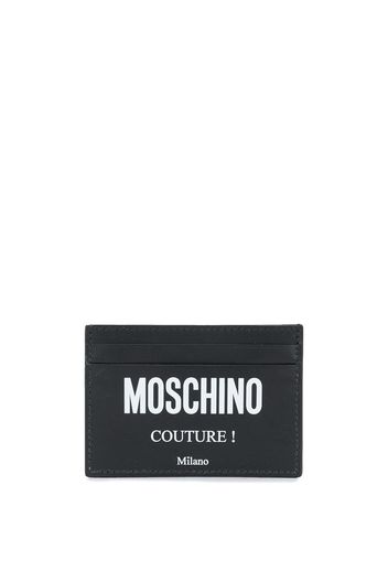 Moschino Kartenetui mit Logo-Print - Schwarz