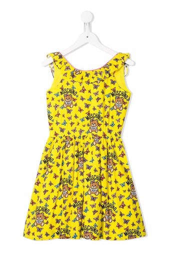 Moschino Kids Kleid mit Schmetterling-Print - Gelb